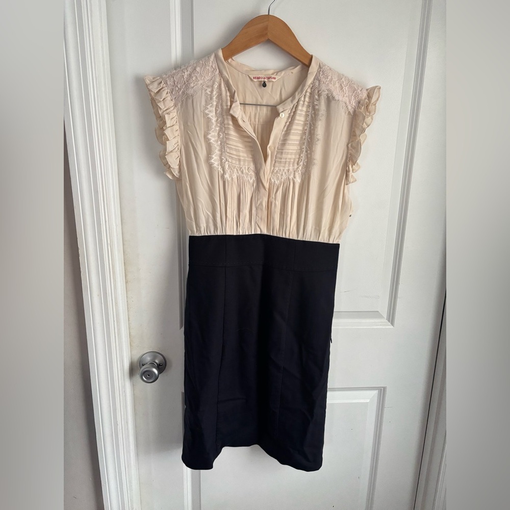 Rebecca Taylor Vintage Elegant Cream and Black Dress